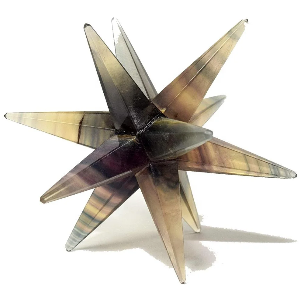 star merkaba Fluorite Stone 12 Point merkaba star crystal merkaba natural stone healing star point wholesale