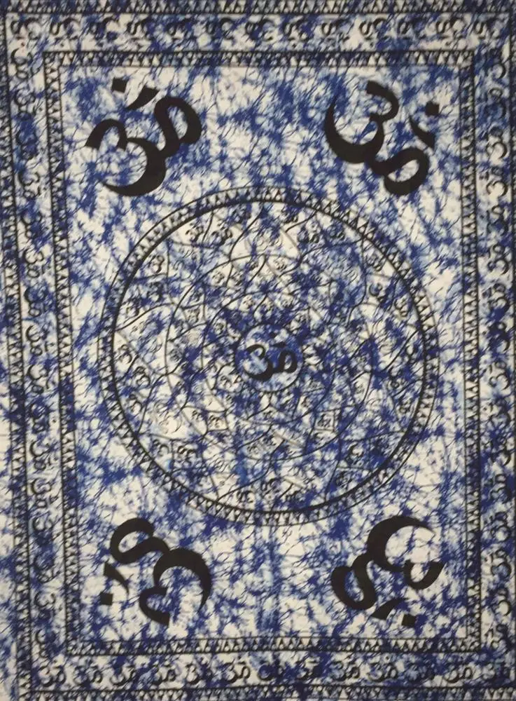 Small Poster Tapestry Throw Wonderful Handmade Wall Art Cotton Om Chakra Wall Hanging Beautiful Indian Design Home Decor