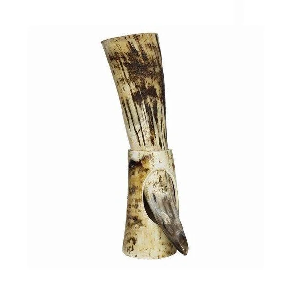 Top Selling Real OX Viking Drinking Horn with Horn Stand Exporter Polished Buffalo Drinking Horn Wholesale Supplier