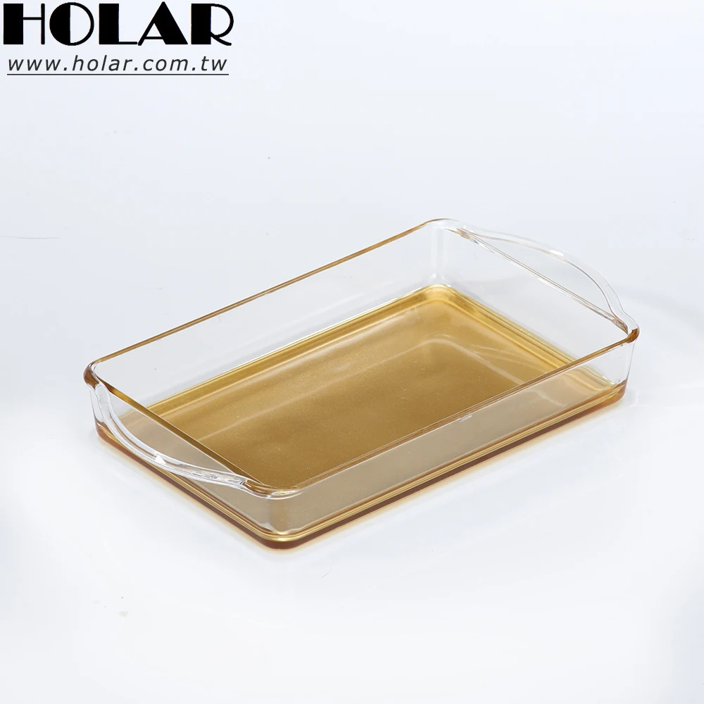 [Holar] Taiwan Made Gold Rectangular Serving Tray for Snacks