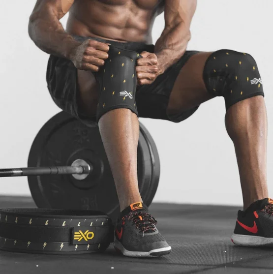 Customized Size Powerlifting Compression Weightlifting Knee Sleeve customized logo adjustable, stretchable , washable