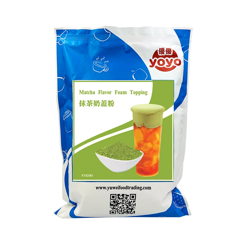 Drink Matcha Milk Tea Flavor Foam Topping Powder Taiwan Milk Tea Ingredient