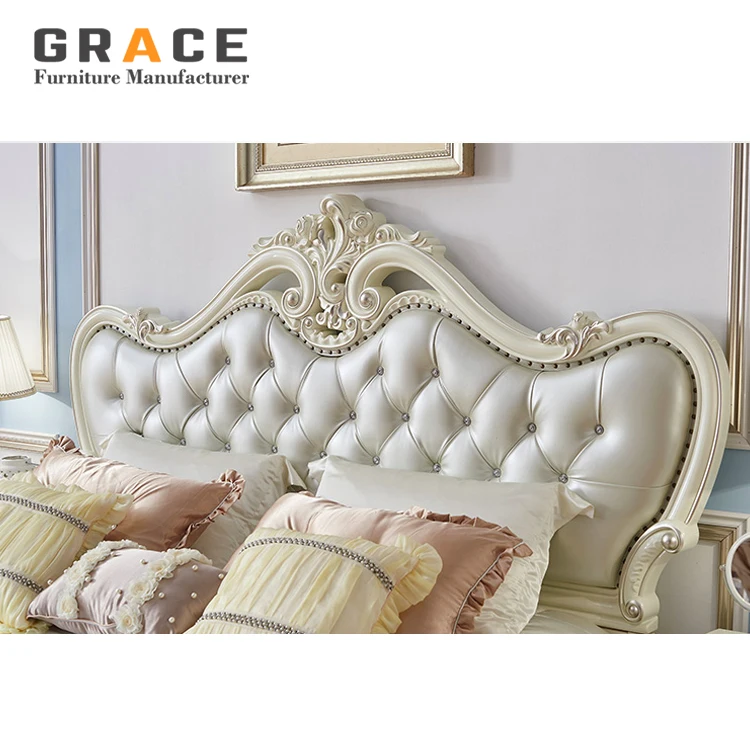 H8802W modern design rustic furniture wedding bed for bedroom with wardrobe