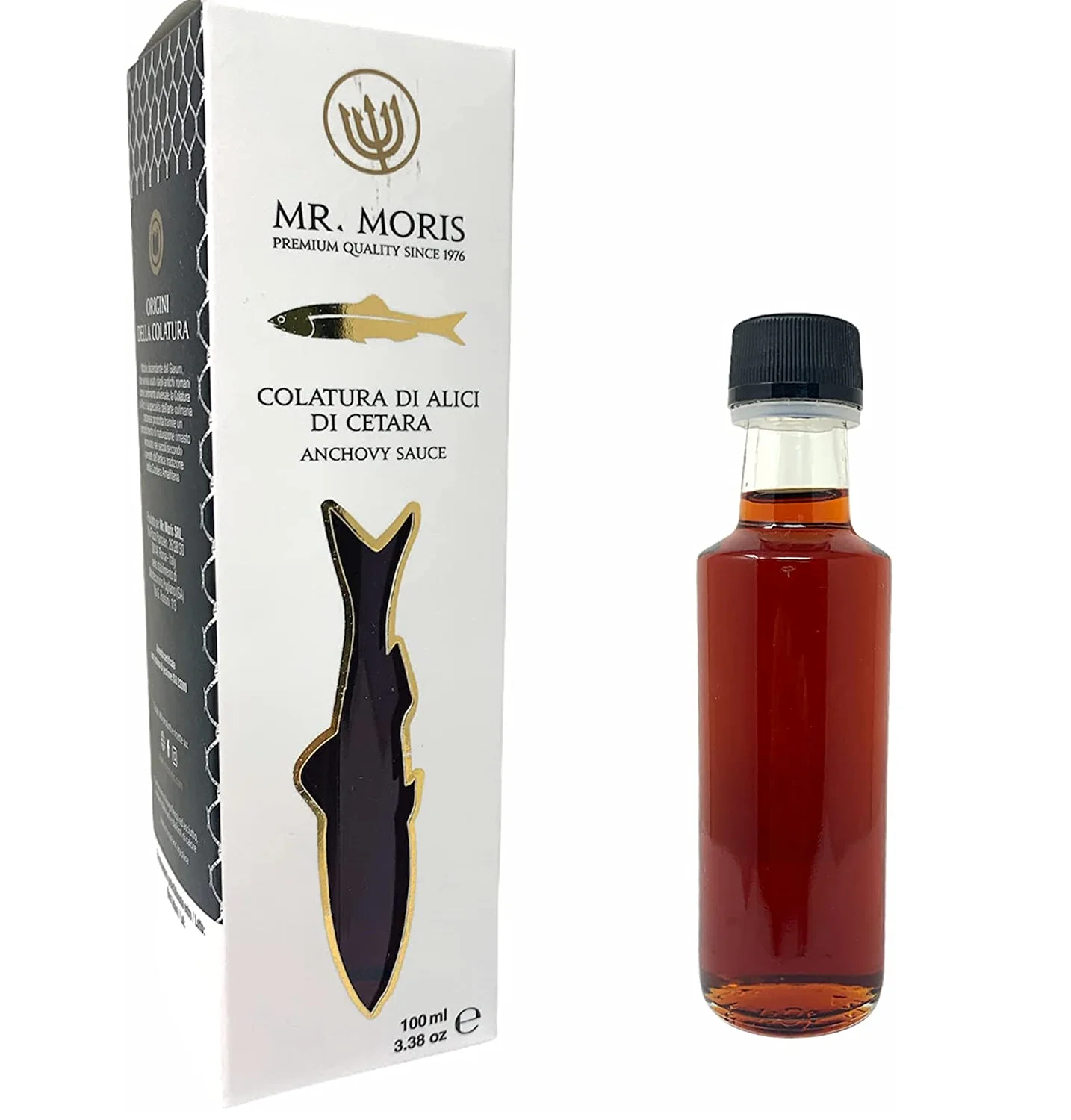 Excellent Quality Anchovies Sauce of Cetara Colatura di Alici Mr. Moris Made in Italy in Deluxe Box 100 ml