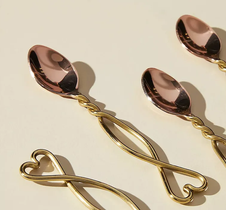 Luxury Silverware Stainless Steel Flatware  Cutlery Set Copper Cutlery