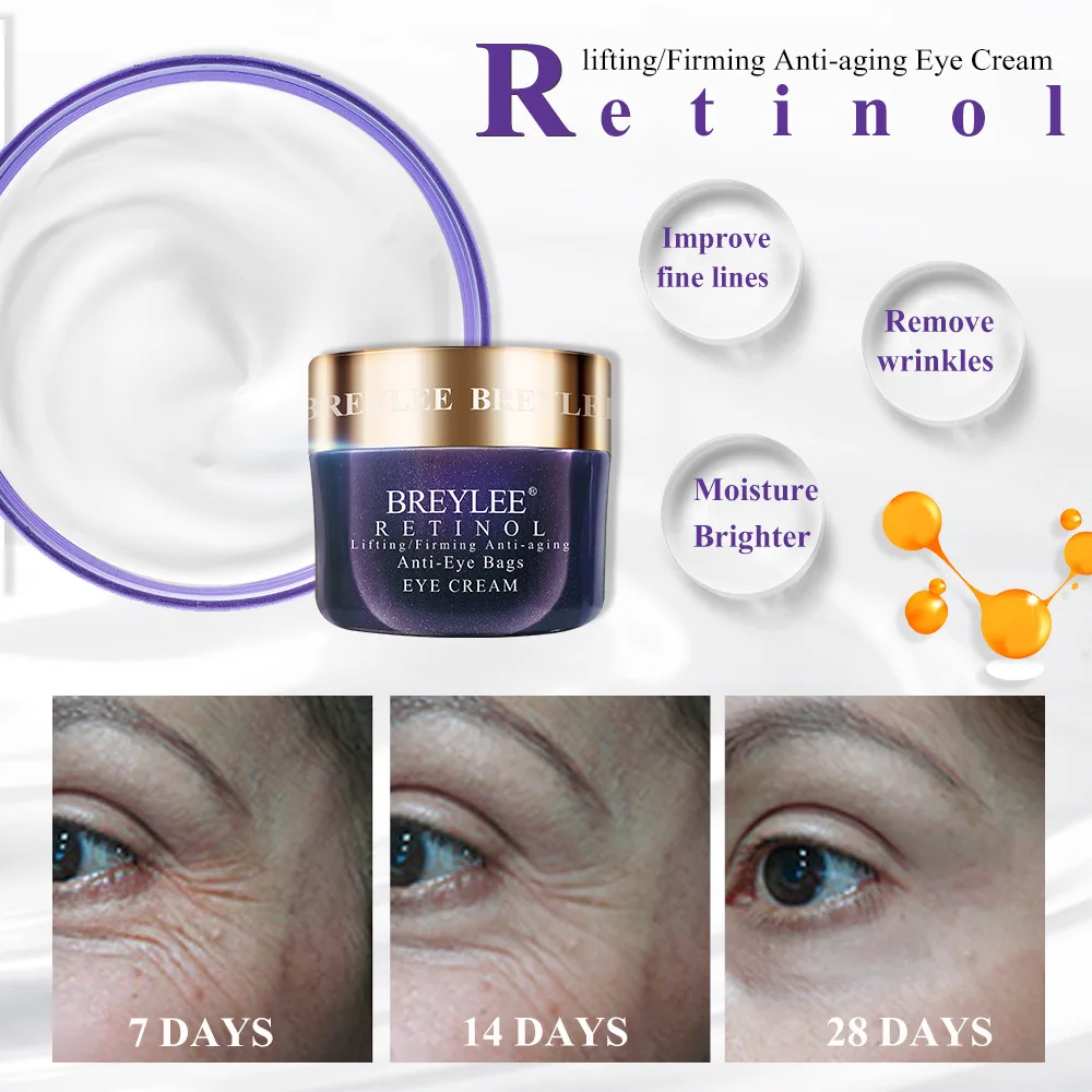 
BREYLEE Eye Perfect Care Anti Aging Anti Wrinkle Hyaluronic Acid Vitamin C Retinol Eye Cream 