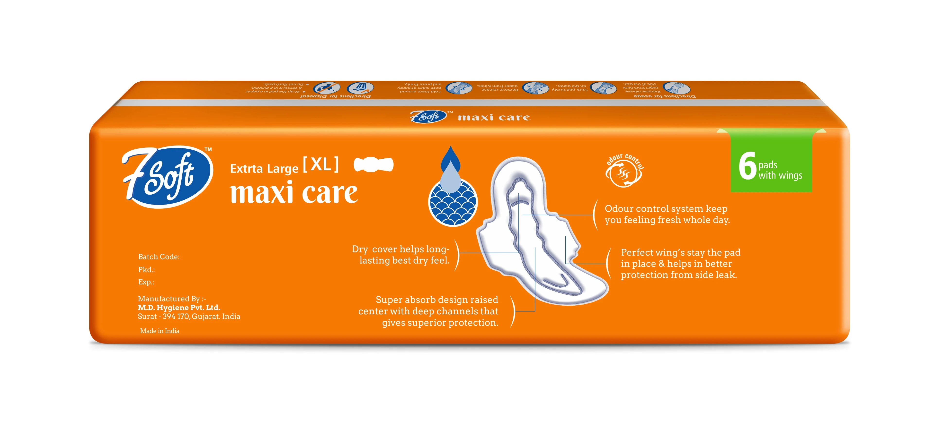 Organic Women Cotton Sanitary Pads Manufacturers OEM Biodegradable Sanitary Napkins Low Cost Make In India