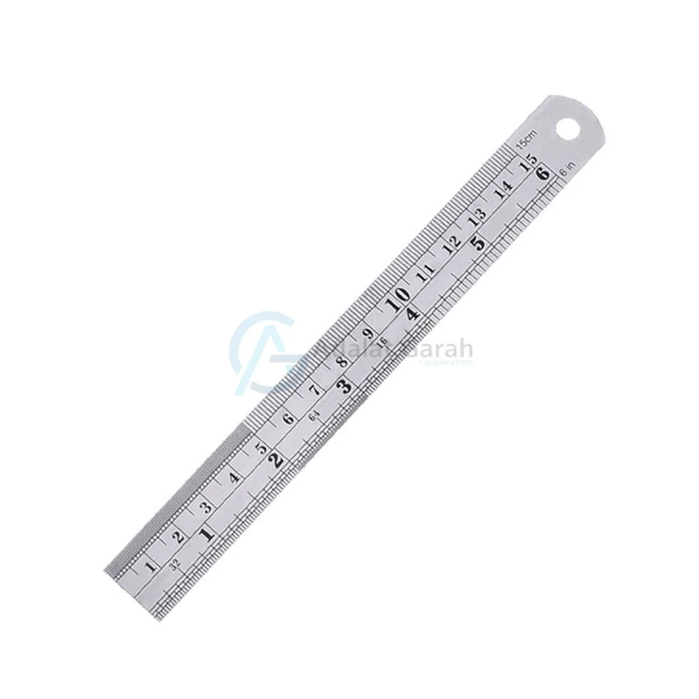 
6 inch Metal Ruler Stainless Steel Straight Edge Drawing Cutting Non Skid Back 