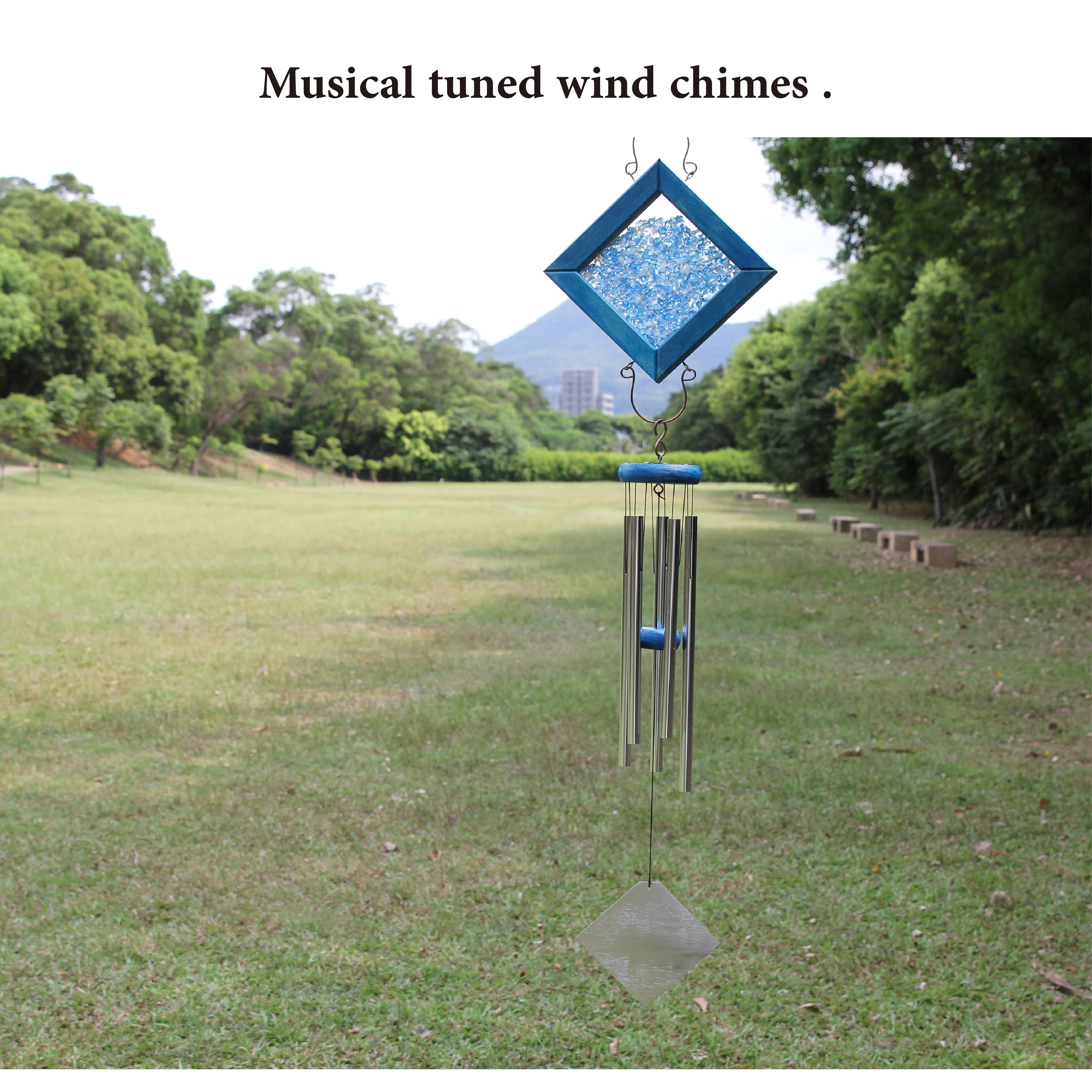 38IN Hand Tuned Indoor Design Crystal Metal Windchimes for Home Decoration