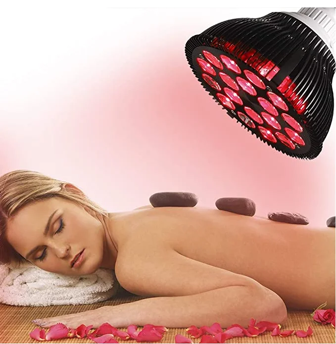 54W 18 LED Infrared Red Light Therapy Lamp with Adjustable Socket Clamp for Skin and Pain Relief