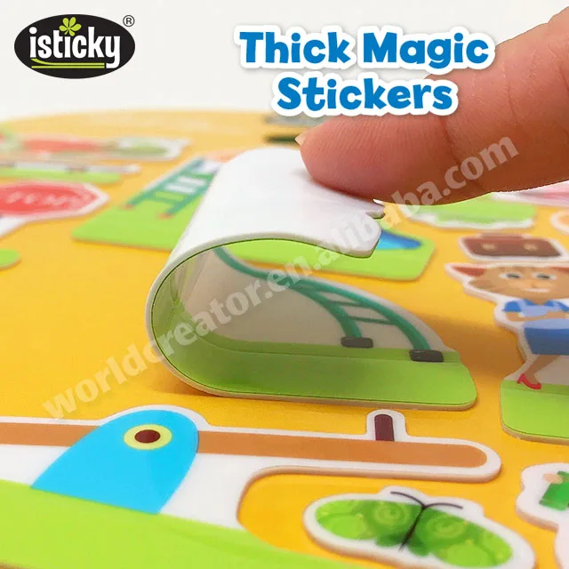  Пользовательские 3D сцена игры дети забавные всплывающие книги с наклейками