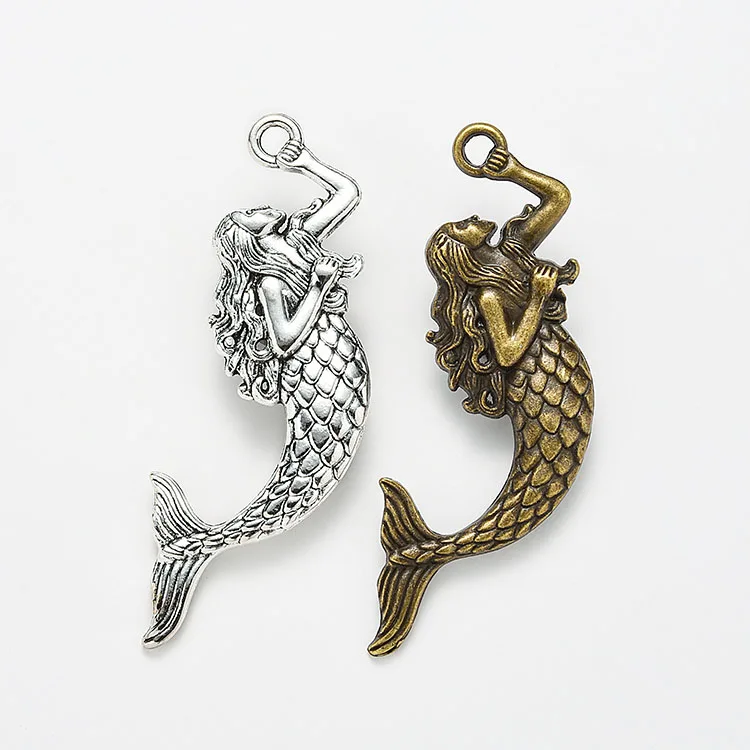Factory direct selling high quality jewelry accessories supplies mermaid pendant charm