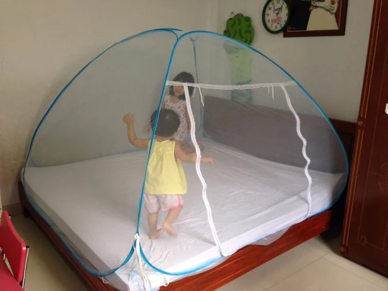 Pop up mosquito net Foldable mosquito net full size full color bed mosquito net all ages can use
