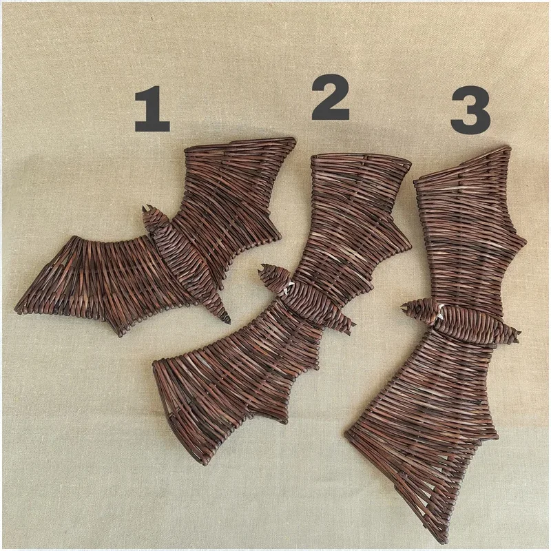 Hot Selling Halloween bats wicker wall decor Hanging scary bats Wicker wall art for home decor Room Decor Vietnam Supplier