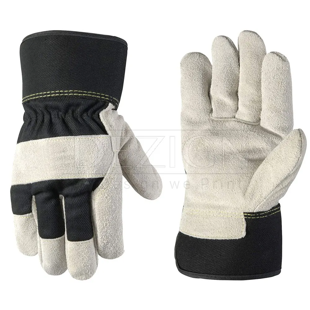 
Недорогие короткие мужские защитные перчатки из коровьей спилковой кожи с логотипом на заказ 10,5 дюйма 