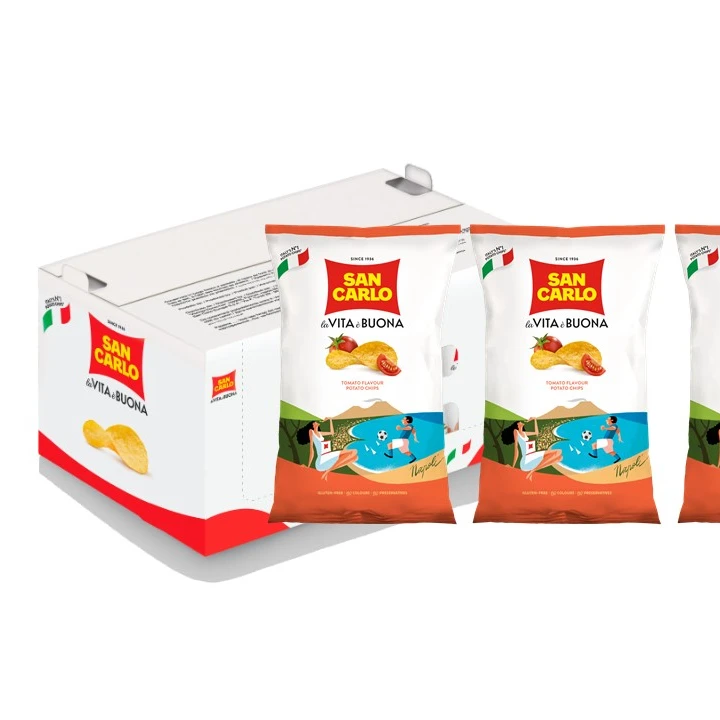 Made in Italy San Carlo sweet Italian cherry tomato potato chips tomato flavor gr 150