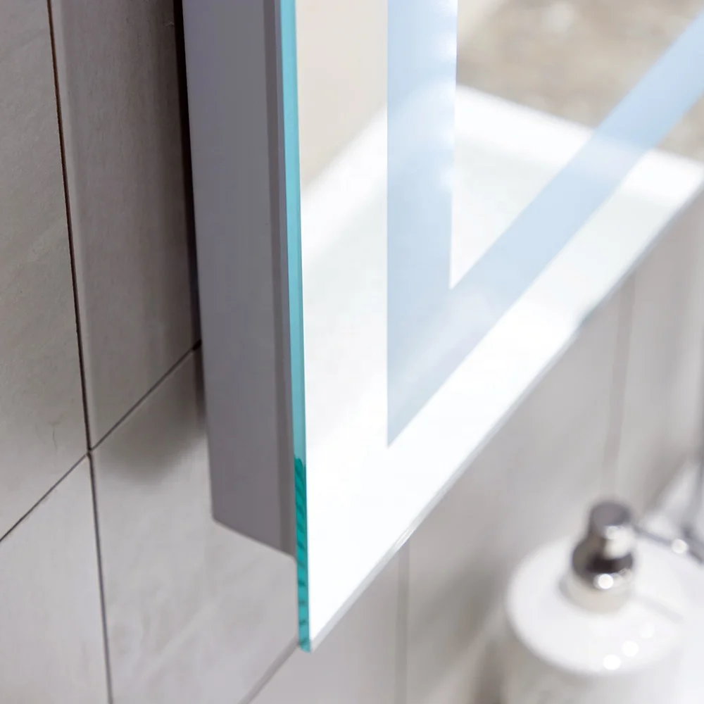 Прочное прямоугольное индивидуальное большое настенное зеркало для отеля, умное зеркало для ванной со светодиодной подсветкой