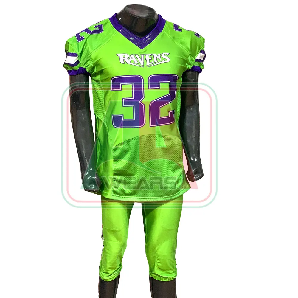 Top Quality American Football Uniforms Customized Designs Printing Sublimated Quick Dry Breathable American Football Uniform Men