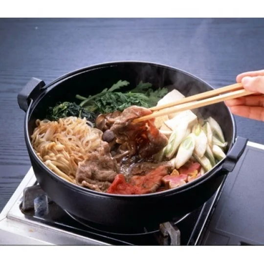 Made in Japan Durable and Sturdy Cast Iron Sukiyaki Hot Pot  - Sukiyaki Pot Kizuna -