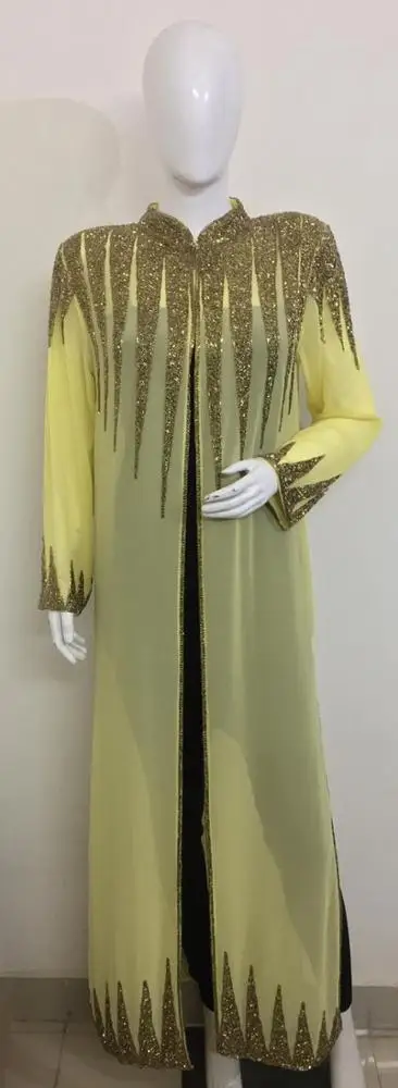 Dubai UAE ready to ship bulk price offer 2020 New Arrival Best Selling Style  Ladies Wear Hand Embodied Abaya Jalabiya