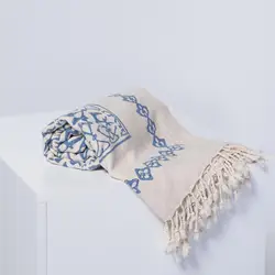 Handloomed Sofa Cover Turkish Cotton Hand Printed Bed Cover Handmade Blanket