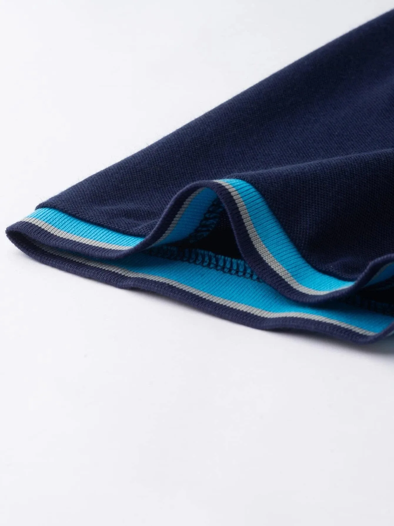 OEM customized Labels work uniform plain with blue striped unisex polyester fitness Plain Short Sleeve Casual Polo Shirts