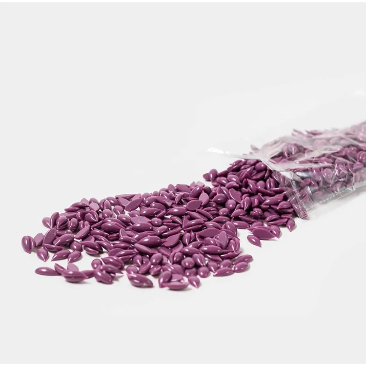 Creamy aromatic hot film wax in granules Plum 0,5 kg medium thickness with a light fruity aroma, beauty