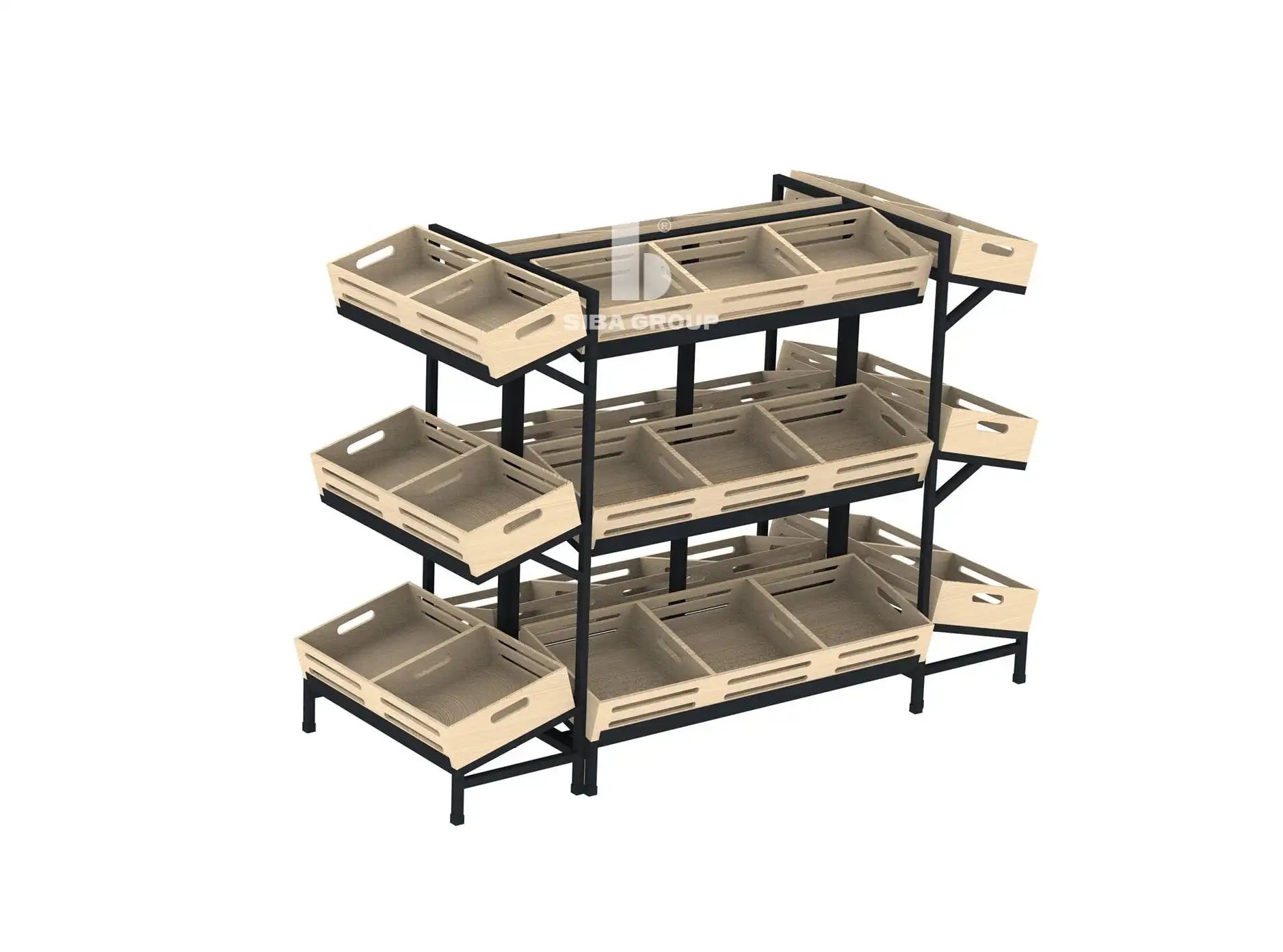 Hot Selling Modern Fruit Vegetable Display Stand Store Supermarket Shelf Fruit Vegetable Display Rack