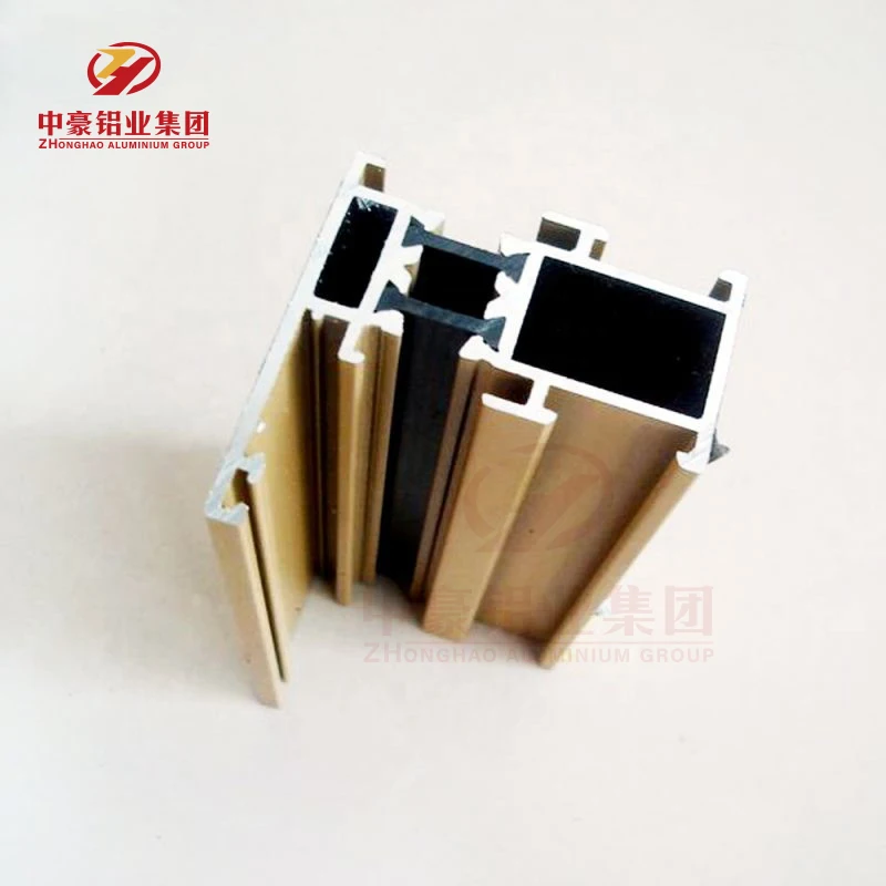 Золотые экструдированные алюминиевые профили для электрофореза для скользящих и декоративных предметов, алюминий zhonghao