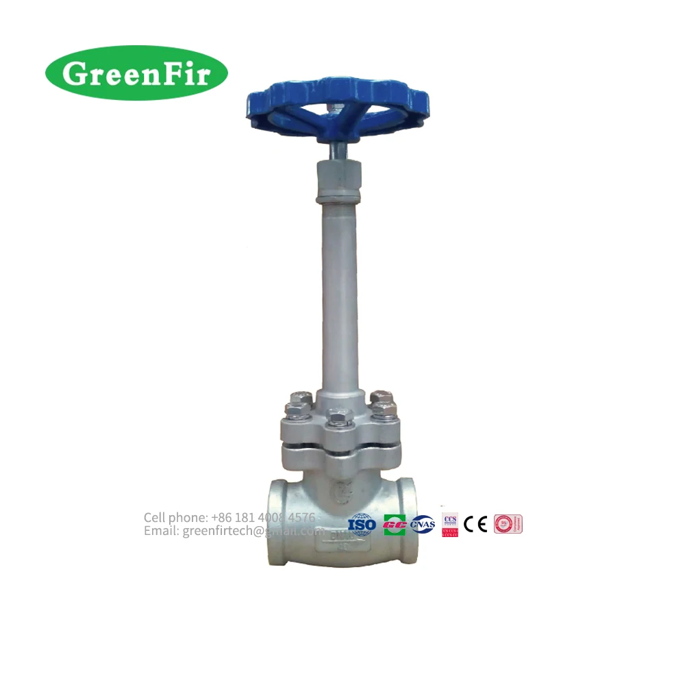 Криогенный шаровой клапан из нержавеющей стали, удлиненный стержень с стыковыми соединениями для промышленного низкотемпературного газа