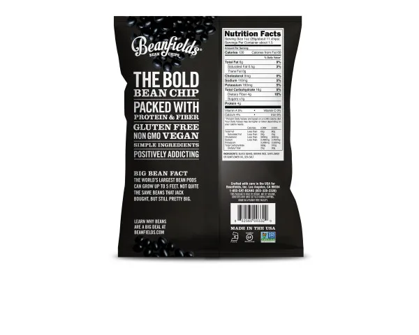 
Bean Chips Beanfields Black Bean & Sea Salt Vegan Bean Chips 1.5oz Case 