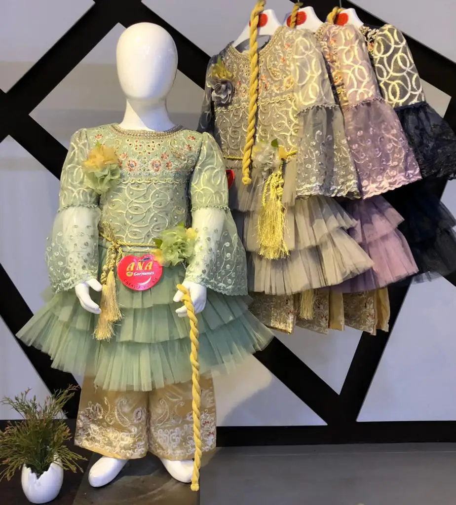 New collection of Golden Flapper frock suit with fancy design new addition in stylish party wear dresses