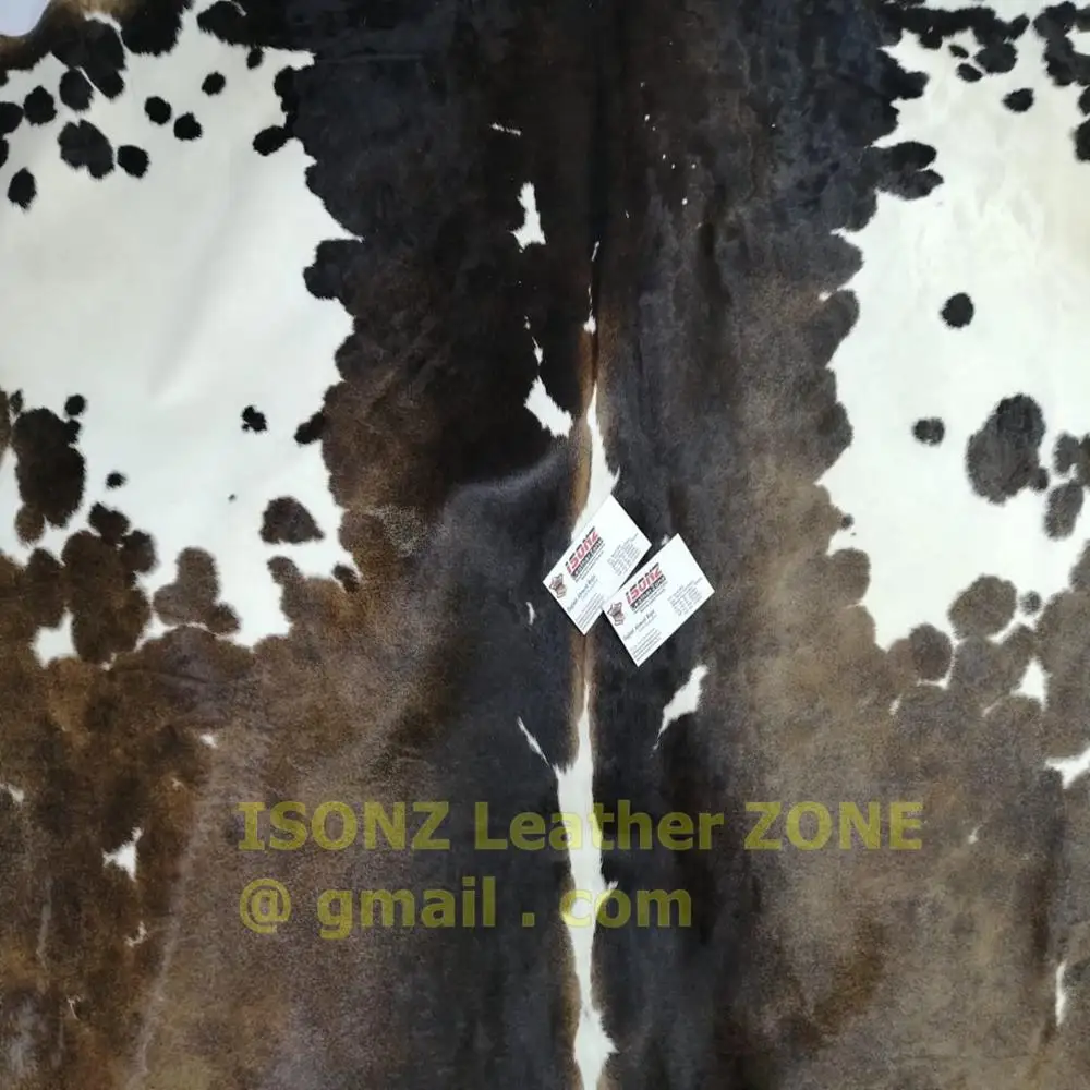 Cowhide Rug Cowskin Cow Hide Leather Long Hair/ Superior Quality by ISONZ Leather Genuine Leather ISONZ Natural 1230 1 Skin PK