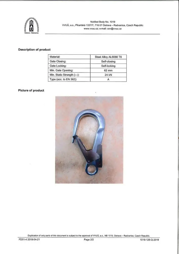 Safety CE Certificate Captive Eye Industrial Forged Aluminum Alloy Rebar Hook