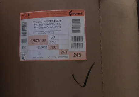 Newsprint paper in reels 45 g/m2 roll height by demand  VOLGA