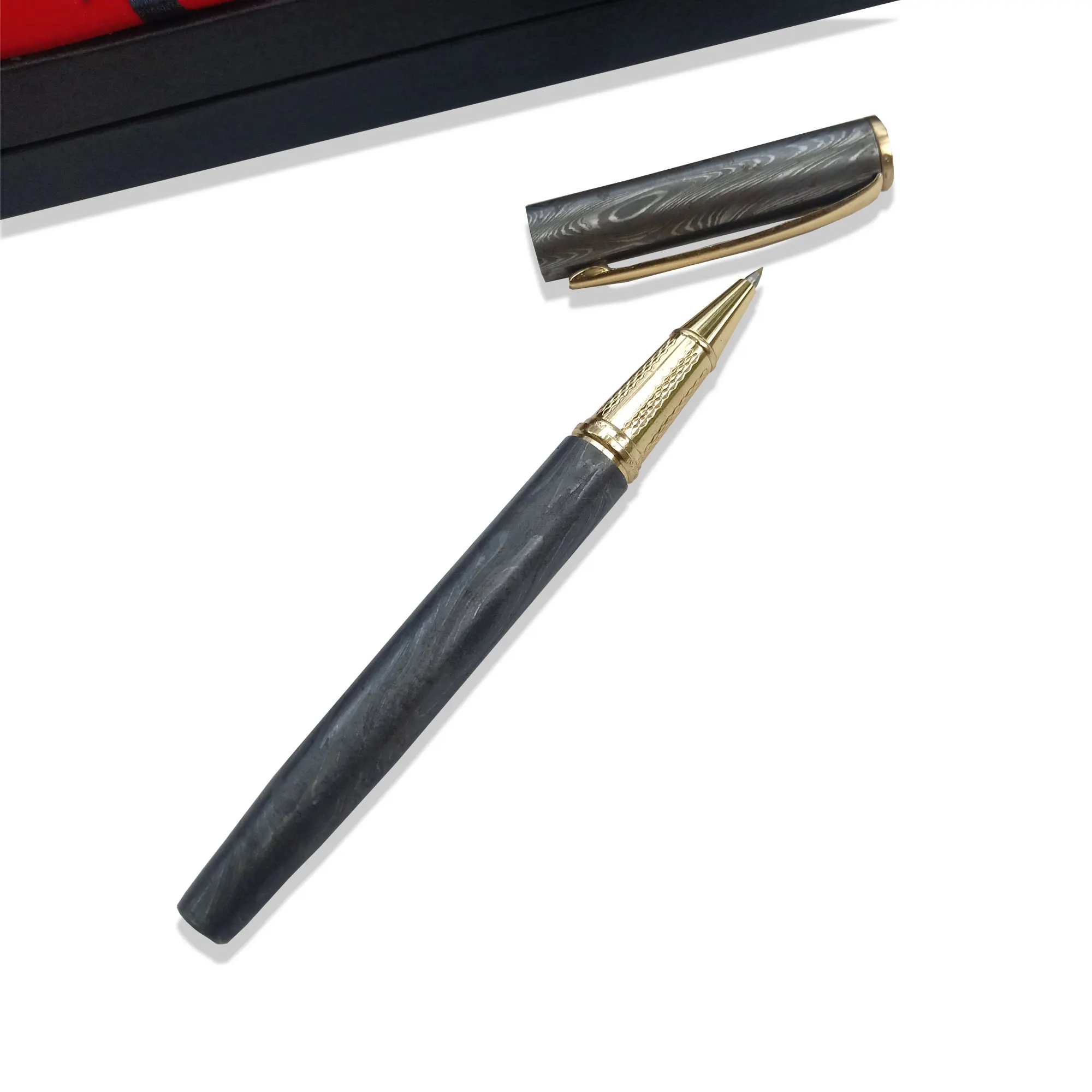 
Custom Hand made Damascus steel Boil pen for office use School pen with box For Gift Top Quality Product 