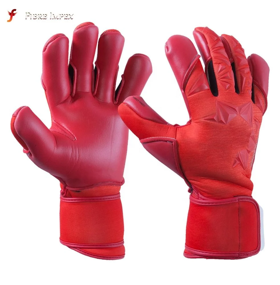 Bright color Latex sport goalkeeper gloves Soccer Goalie Gloves with rubber punch zone hybrid cut German latex professional