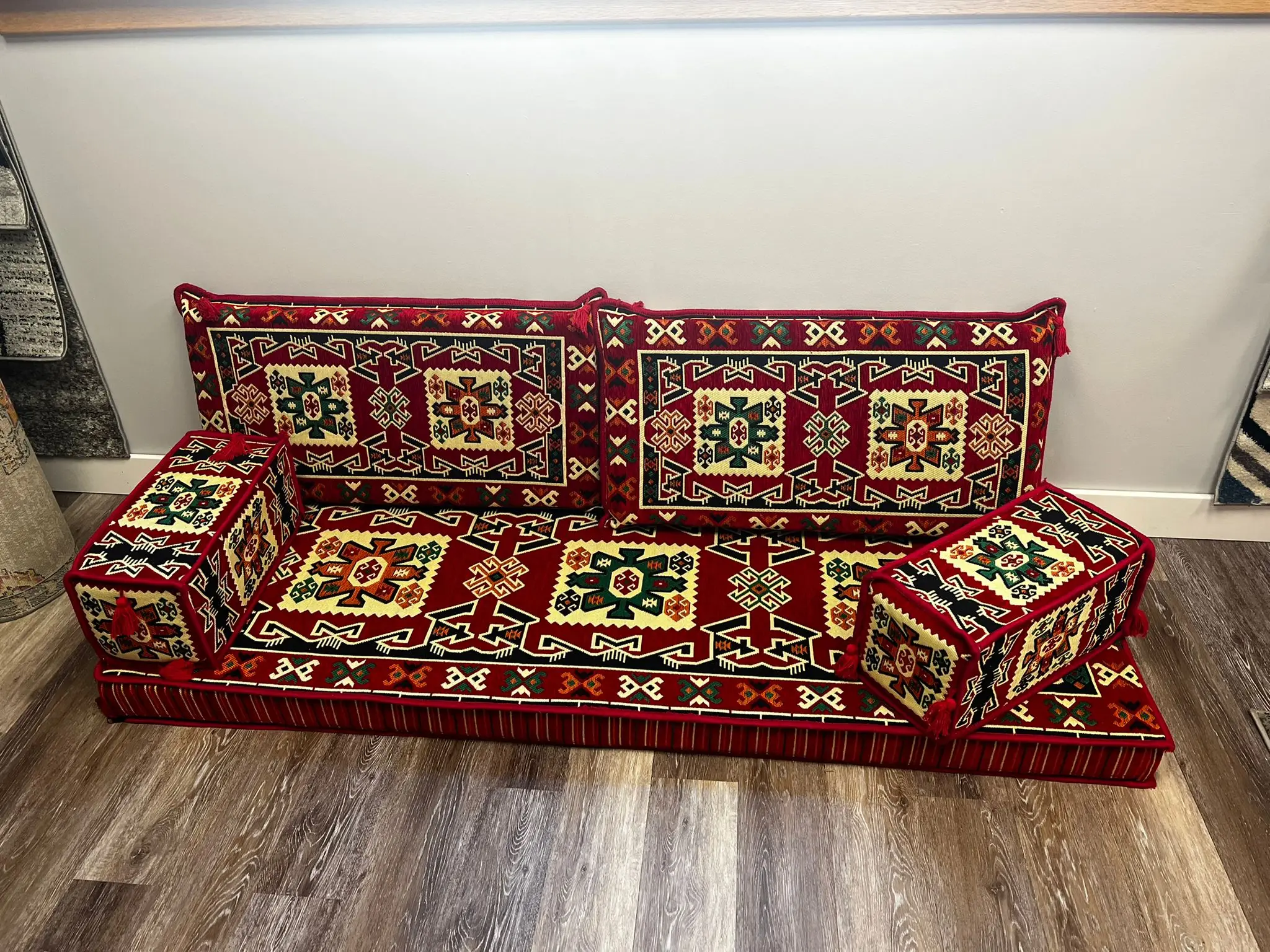 Oriental Sofa Set Arabic Floor Seating Couch Sectional Cushion  | 190*70cm |  5 piece  |  28 dances full of sponge