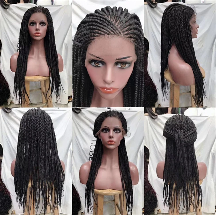 New Product Braid Full Lace Jumbo Cornrow Braided For Black Woman Wig
