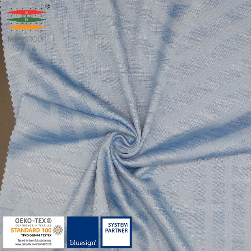 ECO-FRIENDLY/SPORTSWEAR/LIFE WEAR/T-SHIRT/JERSEY 51%RECYCLE POLYESTER 49%SLUB YARN CIRCULAR KNIT HYDROPHILIC COMPUTER JACQUARD