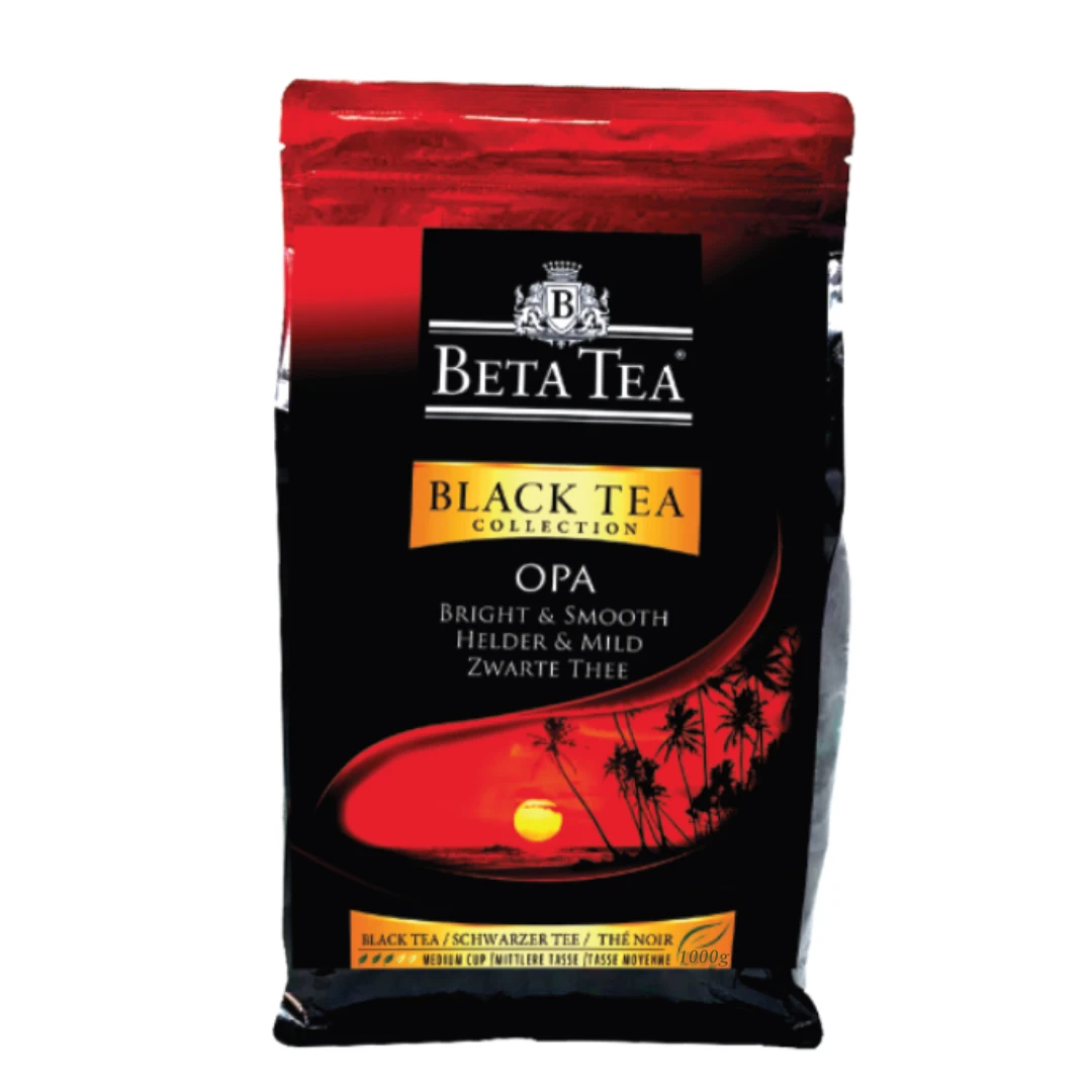 High Quality Pure Ceylon Black Tea Beta Tea Opa Soft Pack 1000 grams Loose Ceylon Black Tea Zipped Doypack Cheap Price