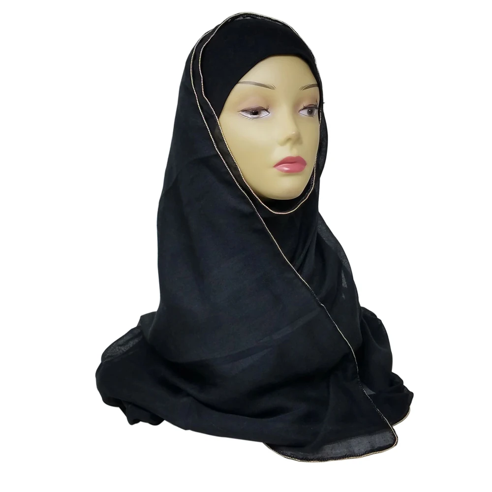 New Solid Color Cotton Women Muslim Hijab Handmade 2022 Hot Sale Fashion Summer Muslim Cheap Wholesale New Arrival Classical