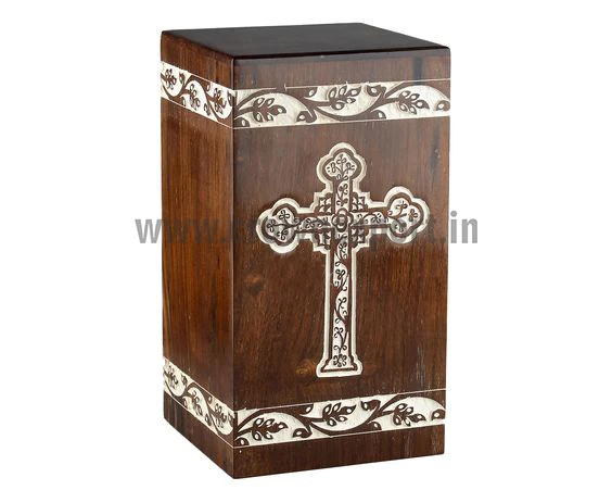 Wooden Adult Human Funeral Supplies Cremation Urns Classic Design Wooden Handcrafted Natural Finished From Top Listed Supplier