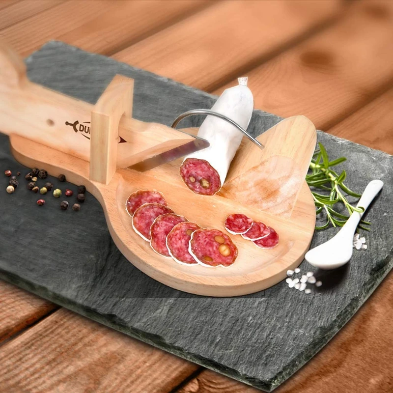Sausage & Salami Wooden Bamboo Sausage Slicer