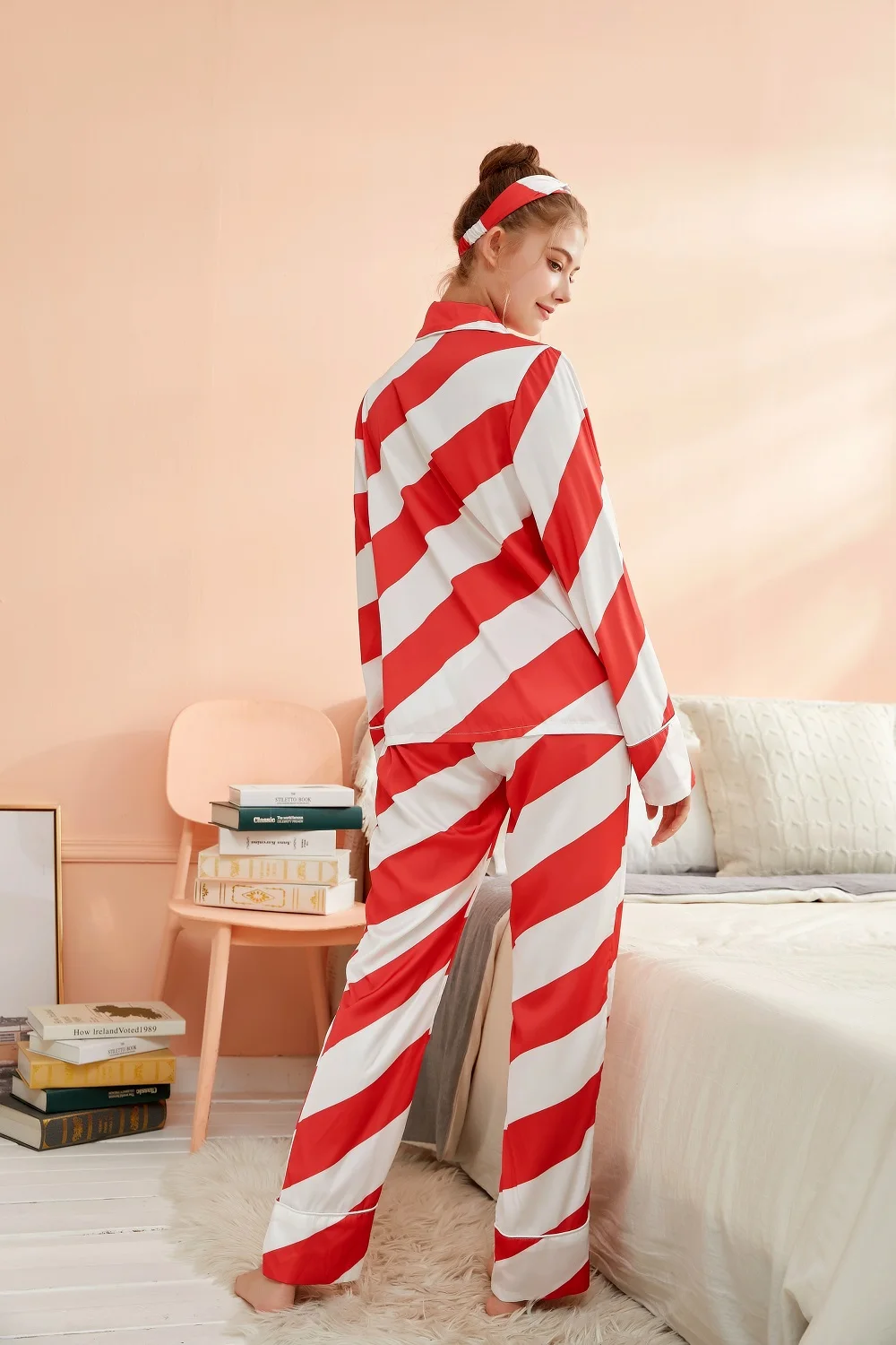 Dropping Shopping Red Matching Family Christmas Pajama  Cute Silk Headband Pajamas Cheap Christmas Pajamas Family Matching