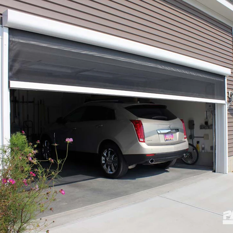 Aluminium Alloy Frame Fiberglass Mesh 500x300 Cm Roll Screen Retractable Garage Curtains