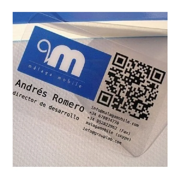 High quality customized transparent cheap printing plastic business card