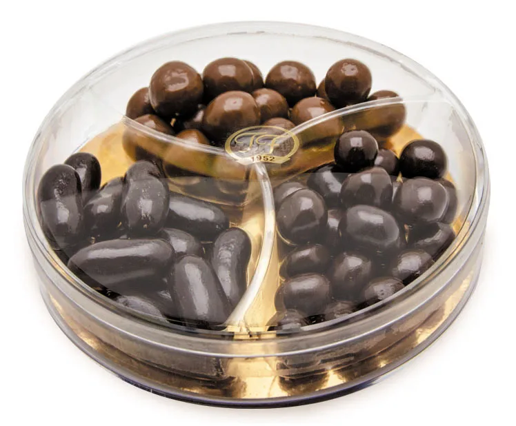 Tafe Chocolate Covered Mix Dragees Plastic Box 120g - 1137 code Round present gift boxing