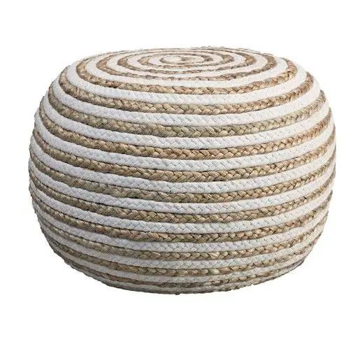 Natural Jute Indoor & Outdoor Poufs Game Rooms Jute Stool Bed Side Pouf Garden Ottoman & Stool Living Room Stool Farmhouse Stool