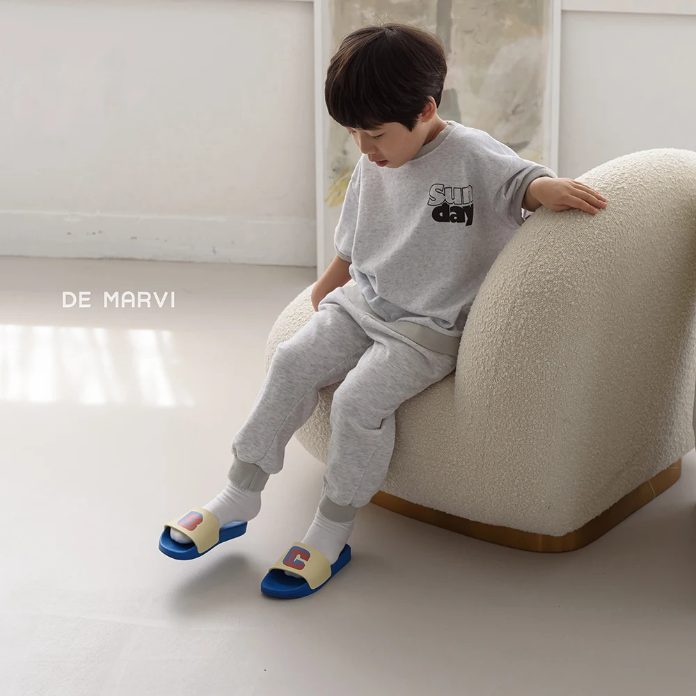 DE MARVI Kids Toddler Matched Elastic Waist Sweatpants Boys Girls Trousers Wholesale Korean Manufacturer MADE IN KOREA